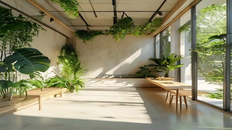 Hình ảnh thiết kế nội thất Biophilic Design 2026: Bringing Nature Indoors for Wellbeing